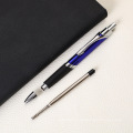 Office Holiday Customized Logo High-end Ballpoint Pen Creative Aluminum Rod Press Metal Ball Pen Triangle Pen